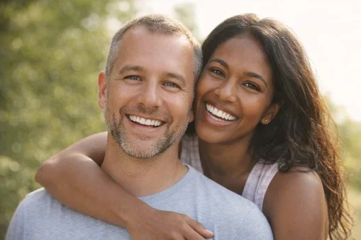 happy couple smiling